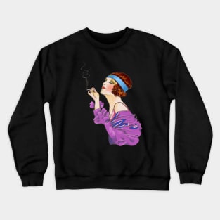 Smoking Lady Crewneck Sweatshirt